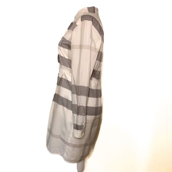Burberry Brit Checkered Cotton Peggie Mini Pleated Dress Size 6 Long Sleeve - Picture 5 of 9